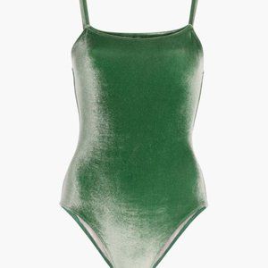 Solid & Striped The Nina Velvet green swimsuit